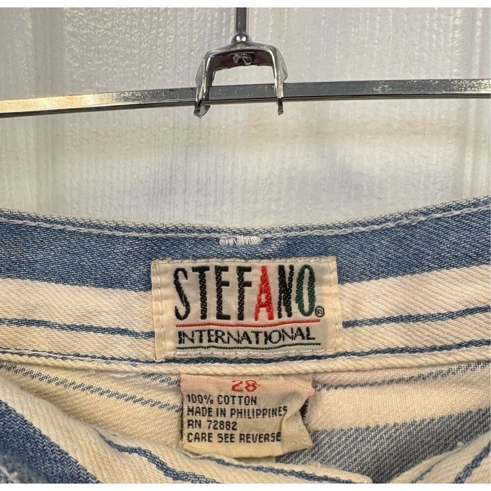 Vintage Striped Denim Shorts by Stefano - Picture 6 of 11